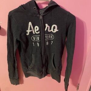 grey zip up aeropostale